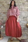 Nonni Gingham Poet Blouse Sangria